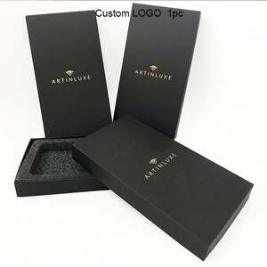 Manufacture <b>Wholesale</b> Custom Luxury <b>Small</b> Paper <b>Black</b> Gift Jewelry Storage Packaging <b>Box</b> With Logo - Product Image 4