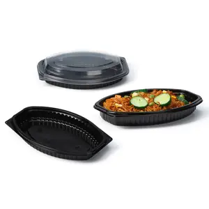 700ml Antifog Microwavable Takeout Lunch Boxes Popular Freezer Safe Food Grade Recipientes Oval com tampas BPA Free Carryout Boxes
