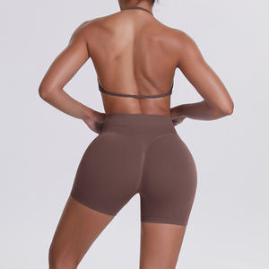 Ensemble <span class=keywords><strong>de</strong></span> vêtements <span class=keywords><strong>de</strong></span> yoga pour femmes, respirant, sans couture, soutien-gorge <span class=keywords><strong>de</strong></span> sport à col ras du cou, short <span class=keywords><strong>de</strong></span> yoga, ensemble <span class=keywords><strong>de</strong></span> sport ajusté pour la course à pied, ensemble deux pièces - Product Image 4