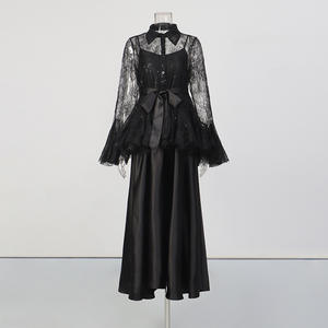 <span class=keywords><strong>Conjunto</strong></span> de 2 <span class=keywords><strong>Piezas</strong></span> para <span class=keywords><strong>Mujer</strong></span>, Blusa con Lentejuelas y Cordones, Vestido Largo, <span class=keywords><strong>Conjunto</strong></span> de Vestidos, Moda Sehe - Product Image 3