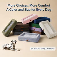 Lit orthopédique pour chien avec soutien complet, en velours cristal imperméable, mousse orthopédique alvéolée, canapé pour animaux de compagnie, personnalisable OEM ODM, vente en gros