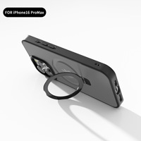 Étui de téléphone magnétique anti-rayures de qualité supérieure avec protection à 360° °   Support pour iPhone 16 15 Pro Max (Design antichoc noir mat)