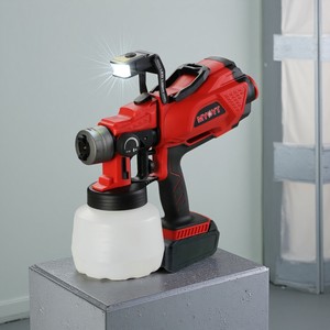 <span class=keywords><strong>Pistolet</strong></span> de pulvérisation sans fil AC, réservoir de peinture de 1200 ml, buse de 1,8 mm, 3 modes de pulvérisation, lumière LED, boîtier en PP, outil électrique professionnel pour le bricolage - Product Image 2