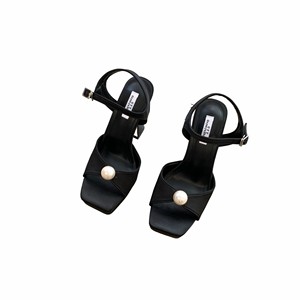 Sandales à talons hauts pour femmes, plateforme carrée, en cuir PU, avec nœud, chaussures de mode pour femmes, été 2023 - Product Image 6