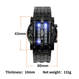 <span class=keywords><strong>Reloj</strong></span> Deportivo de Lujo para Hombre, de Acero Inoxidable, con Pantalla LED Binaria Azul, Luminoso, Resistente al Agua, Esfera Digital, Caja de Aleación, Estilo Moderno - Product Image 3