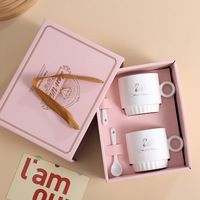 Tasse à café créative pour couple, souvenir en céramique, motif dessin animé