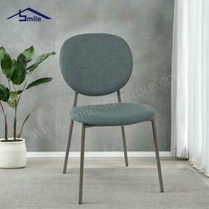 Conception populaire nordique café Restaurant salle à manger chaises tissu rembourré velours chaises de salle à manger tissu de lin - Product Image 6
