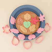 Feuille série plastique feuille d'érable 3D dessin animé Cookie timbres bricolage argile écaille de tortue sucre imprimé Biscuit