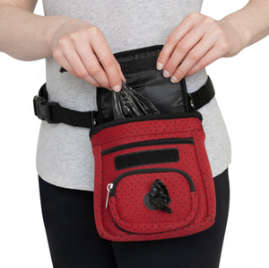 Sac de promenade pour chien multifonctionnel en néoprène de style punk simple avec ceinture de taille et fermeture à glissière - Product Image 5