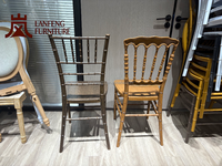 Chaises Napoléon empilables LANFENG modernes à haute résistance, finition imitation bois, faible entretien, pour banquets