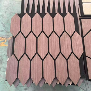 Panneau d'insonorisation à lattes panneaux muraux acoustiques panneaux intérieurs en bois Akupanels 3D feutre courbe acoustique panneau décoratif en pvc - Product Image 1