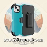 Étui de téléphone portable Otter Defend pour iPhone 11 12 14 Pro 13 15, béquille, armure robotique et coque arrière avec support de clip, emballage en boîte