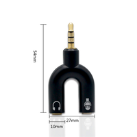 Adaptateur de câble séparateur audio jack 1 entrée 2 sorties / 3,5 mm pour casque et microphone