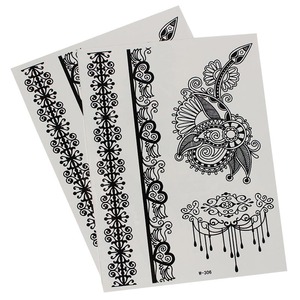 Pegatina de Tatuaje con Diseño Floral Negro, Arte Corporal Temporal, Película Impermeable para Mascotas, Talla Única - Product Image 4