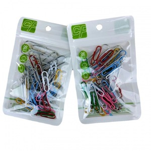 Clips de papel de colores en bolsas, clips de papel creativos para estudiantes/oficinas, soportes para documentos/facturas, bolsas autosellables, suministros de escritorio. - Product Image 1