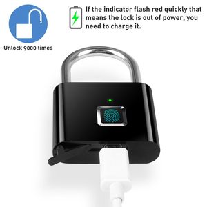 Serrure de porte électronique rechargeable par USB, intelligente, biométrique, sans clé, tactile, extérieure, étanche, en métal, avec lecteur d'empreintes digitales - Product Image 3