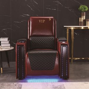 Sillón de Masaje Eléctrico de Cuero, Sillón Reclinable VIP de una Plaza con Luz LED, para Uso en Cine en Casa - Product Image 4
