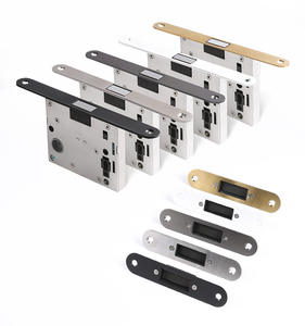 Магнитный замок для спальни с деревянной дверью, встроенный поворотный раздвижной дверной замок, минималистичный бесшумный раздвижной замок с двусторонней невидимой ручкой - Product Image 5