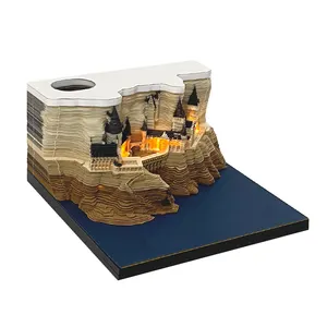 New Design Hogwarts Castle 3D Paper Memo Pad in Plastic Box