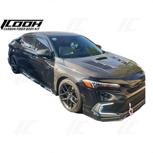 Parachoques de Fibra de Carbono ICOOH Racing, Negro Brillante, Ensamblable, Nuevo para <span class=keywords><strong>Honda</strong></span> <span class=keywords><strong>Civic</strong></span> 11ª Generación 2021+ - Product Image 2