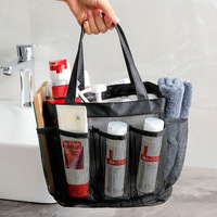 Sac de Douche en Maille Grande Capacité à Drainage Rapide avec 8 Poches Extérieures, Organisateur de Douche Portable