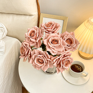 <span class=keywords><strong>ช่อ</strong></span>ดอกกุหลาบผ้าไหมสั่งทำพิเศษ 7 หัว ดอกกุหลาบเหมือนจริง ดอกไม้ประดิษฐ์ สำหรับวันแม่ วันวาเลนไทน์ ตกแต่งบ้าน งานแต่งงาน - Product Image 2