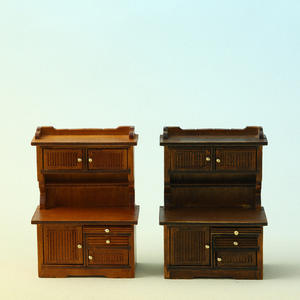 1:16 Mini bricolage bois maison de poupée accessoires Double porte buffet bibliothèque meubles ornements - Product Image 2