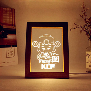 Luces Led de noche 3D de madera, marco de fotos, lámpara de mesa USB, adornos para mesita de noche, oficina, escritorio, <span class=keywords><strong>luz</strong></span> de <span class=keywords><strong>la</strong></span> noche - Product Image 4