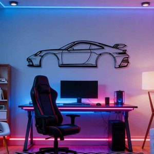 Décoration <span class=keywords><strong>Murale</strong></span> Personnalisée en Métal Noir en Forme de Voiture, Style Art Déco, Épaisseur 2mm, Facile à Assembler et à Nettoyer, Idéale pour la Fête des Pères à la Maison - Product Image 3