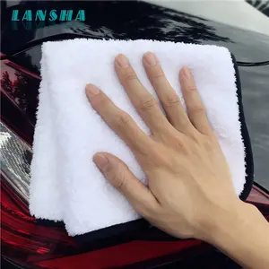 Bianco extra soft interni Auto panno di pulizia asciugamano in microfibra auto pulizia vernice asciugamano 16*16 pollici