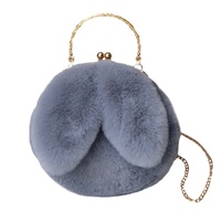 Sac bandoulière en velours peluche lapin pour bébés 0-24 mois, nouvelle collection automne/hiver, sac à main à chaîne avec oreilles mignonnes