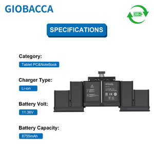 Tablet PC NoteBook A1618 Batería para computadora portátil para MacBook Pro 15 Retina A1398 2015 Batería para computadora portátil 11,36 V 99.5WH 8755mAh - Product Image 4