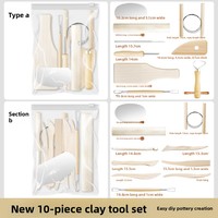 Ensemble professionnel de 10 outils de sculpture en argile, outils durables en bois et en acier pour la sculpture et le modelage de céramiques DIY