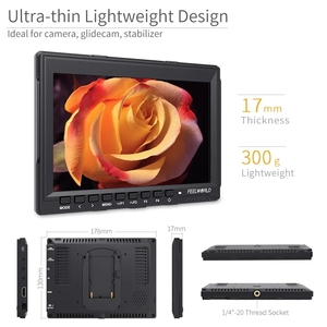 Fw759 7 inch Slim <span class=keywords><strong>DSLR</strong></span> máy ảnh lĩnh vực Màn hình <span class=keywords><strong>HD</strong></span> Video hỗ trợ IPS 1280x800 4K <span class=keywords><strong>HD</strong></span> 1080P AV với dù để che nắng màn hình - Product Image 5