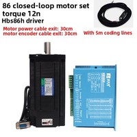 Kit moteur pas à pas en boucle fermée 86HSZ12N 12 Nm NEMA34, servomoteur hybride avec driver HBS86H, haute vitesse, boucle fermée complète, sans perte de pas