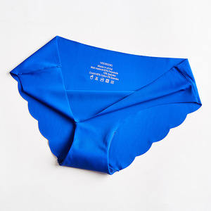 Culotte sans couture une pièce à taille mi-haute, coupe laser ondulée, confortable pour femme - Product Image 2