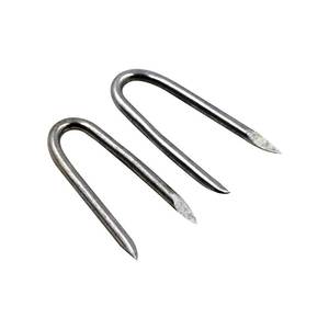 Clous en U en acier <span class=keywords><strong>à</strong></span> faible teneur en carbone Q195/Q235, pointe bec de canard, agrafes pour clôtures de construction - Product Image 6