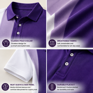 Polo Personalizado con Logotipo Bordado en Bloques de Color para Hombre, Camiseta de Golf Transpirable de Punto, Diseño Sólido, Elástica, Cómoda y de Alto Rendimiento - Product Image 2