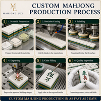 Jeu de Mahjong Moderne et Tuiles pour 4 Joueurs – Soirée Familiale, Fête à Domicile, Divertissement – Dés de Mahjong en Résine, Boîte Cadeau, Taille Personnalisée