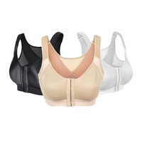 Soutien-gorge de sport respirant à maintien élevé pour femme, avec bonnets fixes et bretelles non réglables, en Spandex/Nylon, couleur unie
