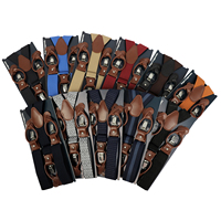 Bretelles universelles vintage à rayures de 2,5 cm avec clip, 100 % polyester, boucle en fer, pour garçons et filles, taille personnalisée, automne BY3803