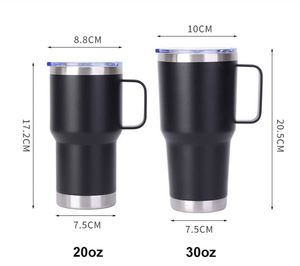 แก้วกาแฟสแตนเลสสองชั้น ขนาด 20 ออนซ์ 30 ออนซ์ เก็บความร้อน-เย็น พร้อมหูจับ สำหรับใช้ในรถยนต์และสำนักงาน ขายส่ง - Product Image 3