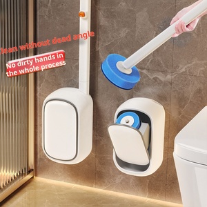 Cepillo de Inodoro Desechable de Montaje en Pared con Cabezales Higiénicos de un Solo Uso para una Limpieza Fácil y Sanitaria del Baño del Hogar - Product Image 1