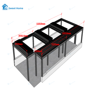 Pergola Moderna Eco-Friendly Retrattile in Alluminio per Esterni, Impermeabile, Casa Estiva - Product Image 3