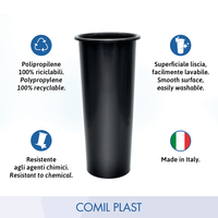 Vase funéraire de style européen de qualité supérieure, fabriqué en Italie, 10x24cm, noir/blanc/marron/ivoire, pour crypte, mausolée, monument commémoratif