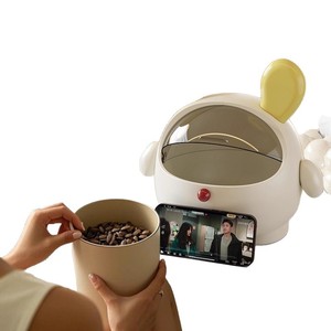 Mini poubelle mignonne de dessin animé avec couvercle rabattable pour bureau, utilisation en intérieur - Product Image 5