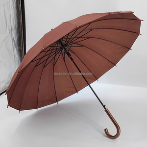 16K ahşap J kolu şemsiye klasik güçlü düz Somebrilla şemsiye UV açık iş hediyeler için gümrükleme satış toptan - Product Image 2