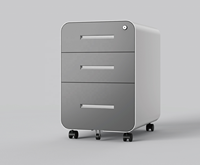 Meuble de classement mobile multifonctionnel en acier réglable avec serrure et roulettes pour le rangement de documents A4