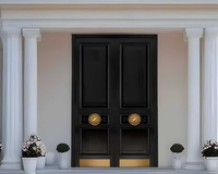 Porte d'entrée extérieure de villa moderne minimaliste en aluminium à rupture de pont thermique, blindée, haute sécurité, insonorisée