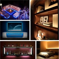 Produk baru Strip lampu dalam ruangan latar belakang dekoratif 2700k-6500k RGB 5mm 8w lampu Strip Led COB dapat diredupkan
